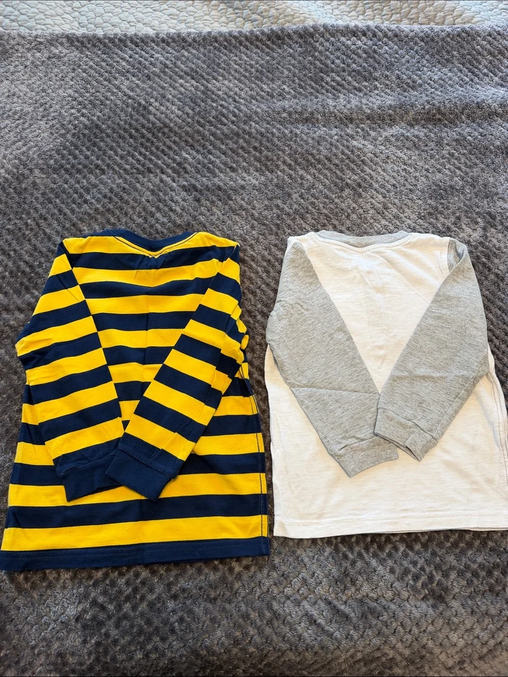 3Pc Carter's Navy & Yellow / Grey & White /Yellow & Grey Long Sleeve shirts